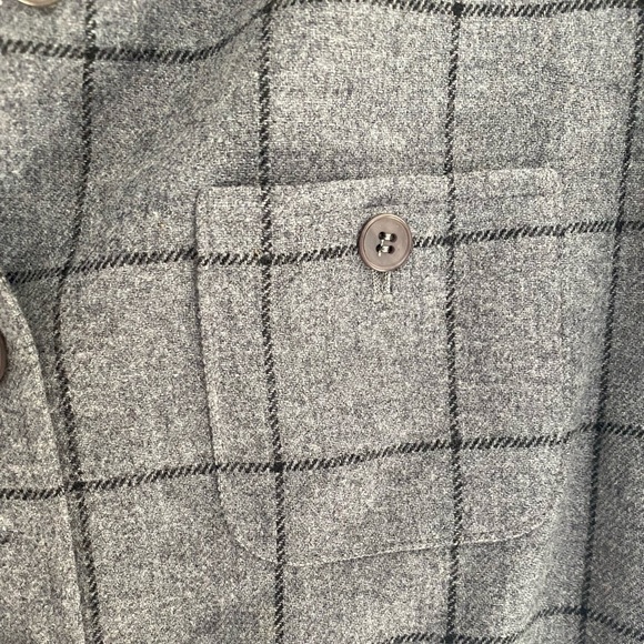 Vintage Pendleton Petite Wool Grey Black Plaid Button Down Jacket Size 12 - Picture 4 of 13